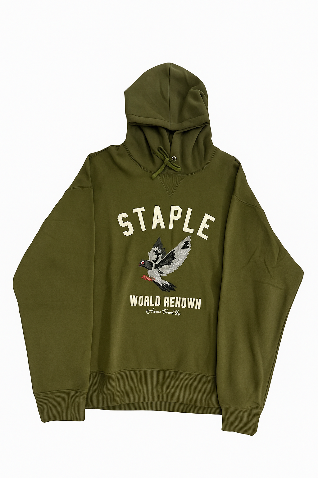 Staple Inflight Embroidered Hoodie Olive