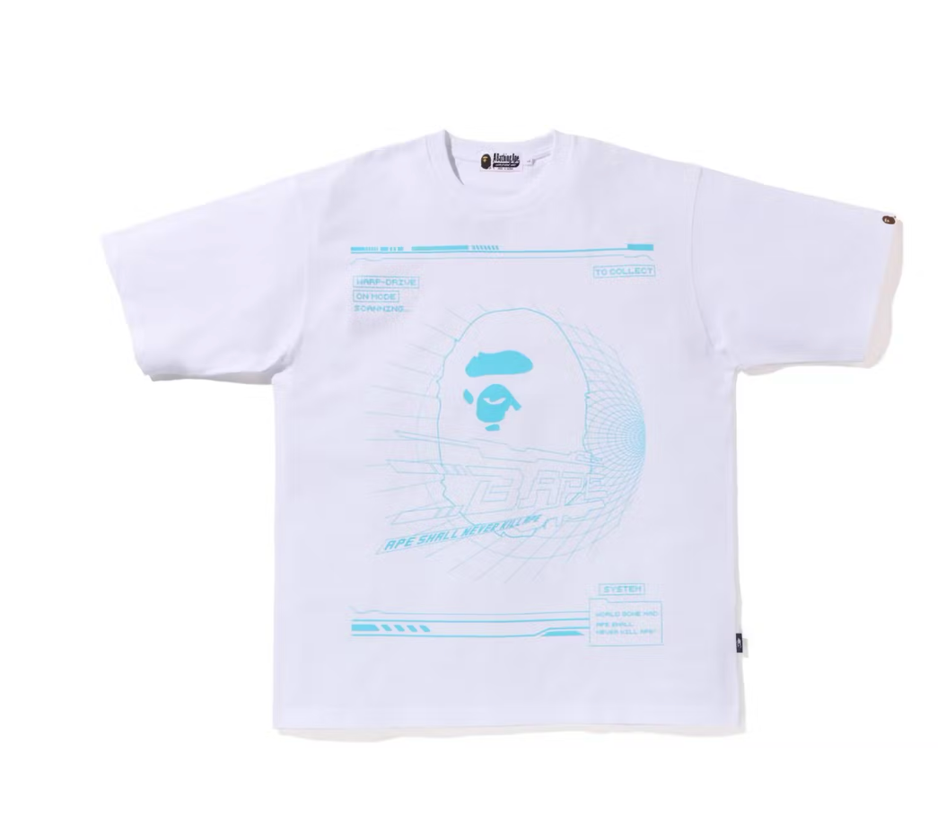 Bape Cyber Bathing Ape Tee White