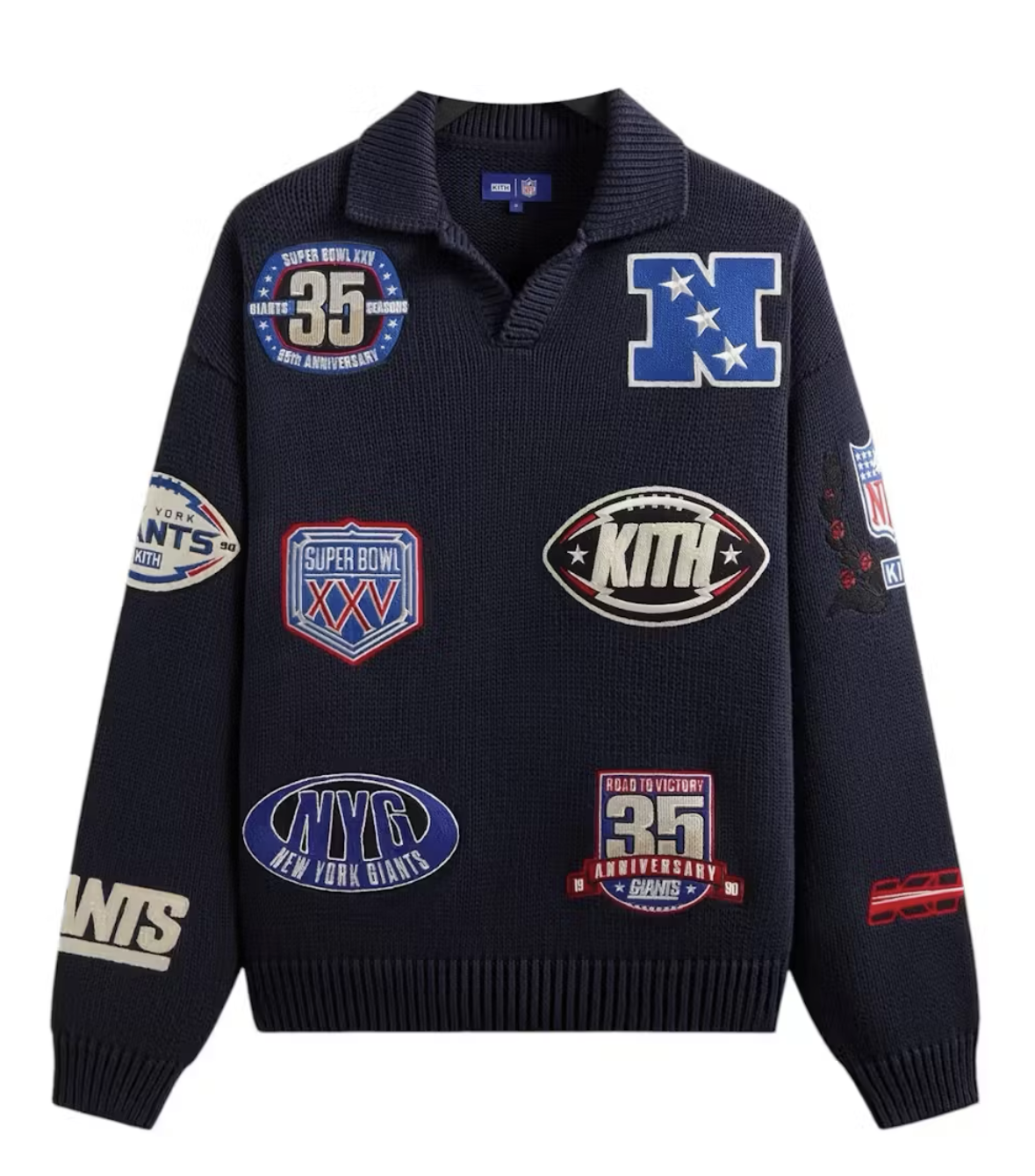 Kith x NFL New York Giants Nelson Rugby Sweater Nocturnal