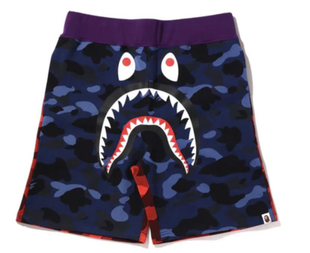 Bape Crazy Camo Shark Short Blue