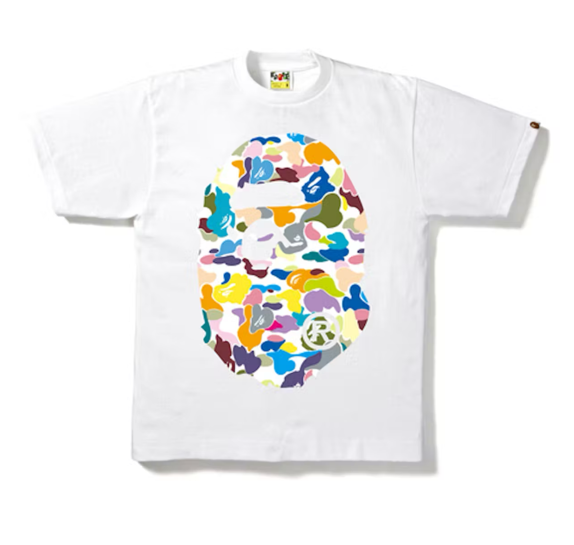 BAPE Multi Camo Big Ape Head Tee White