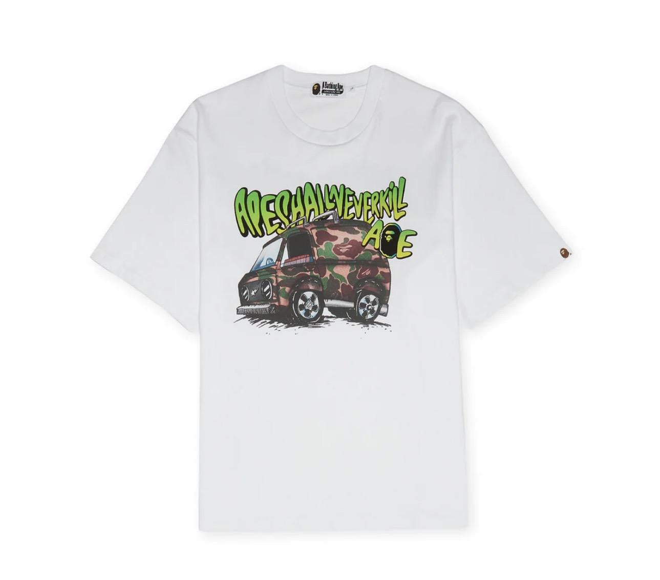 Bape A Bathing Ape Car Graphic Tee White