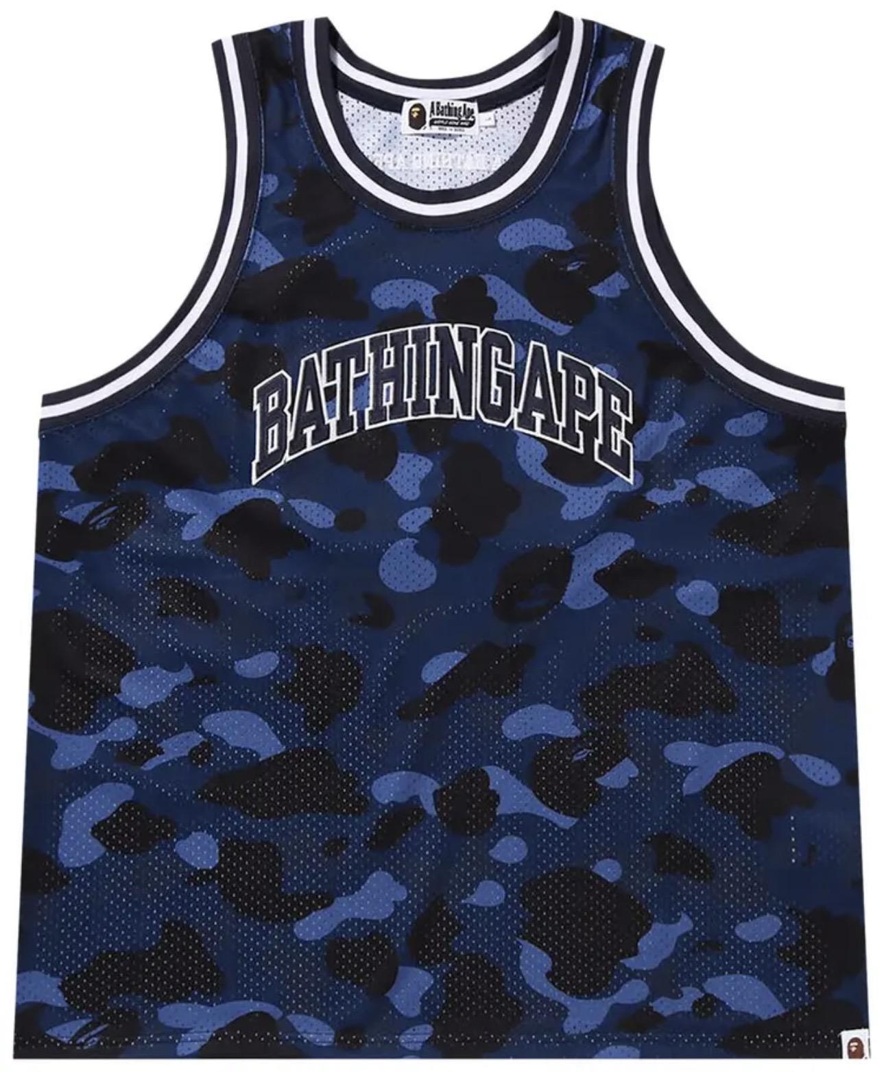 Bape Color Camo Basketball Tank Top Navy
