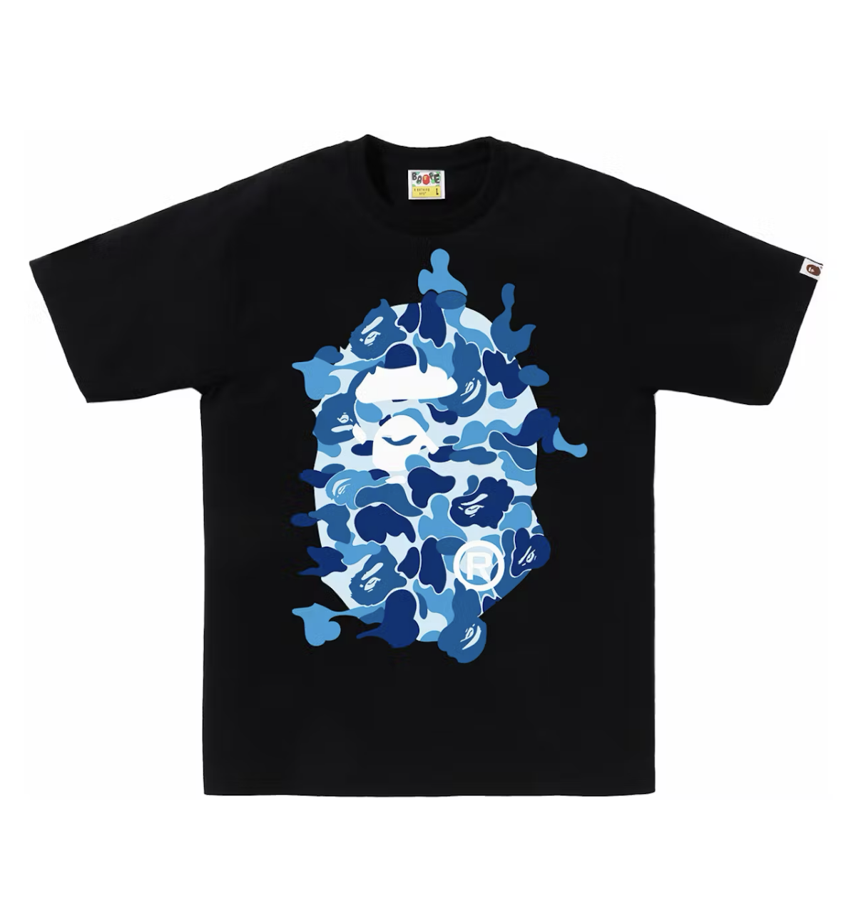 BAPE ABC Camo Rebuild Big Ape Head Tee Black/Blue