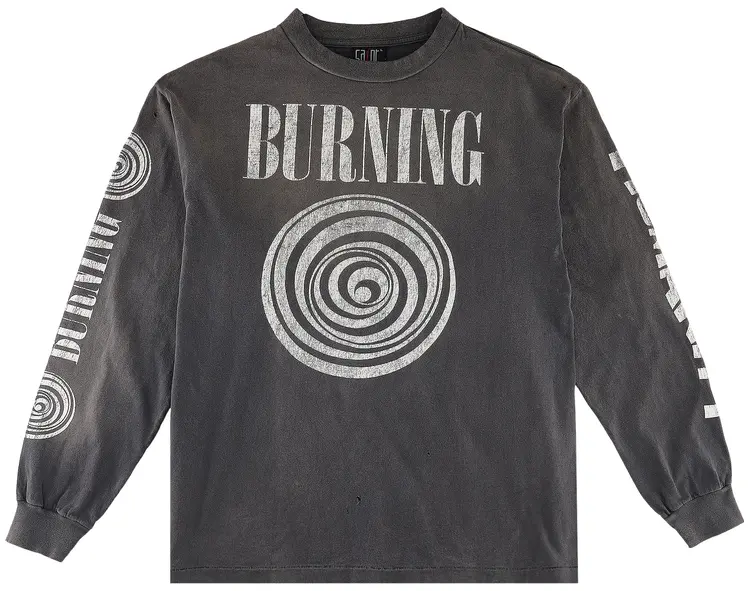 Saint Michael Burning Longsleeve Shirt Black