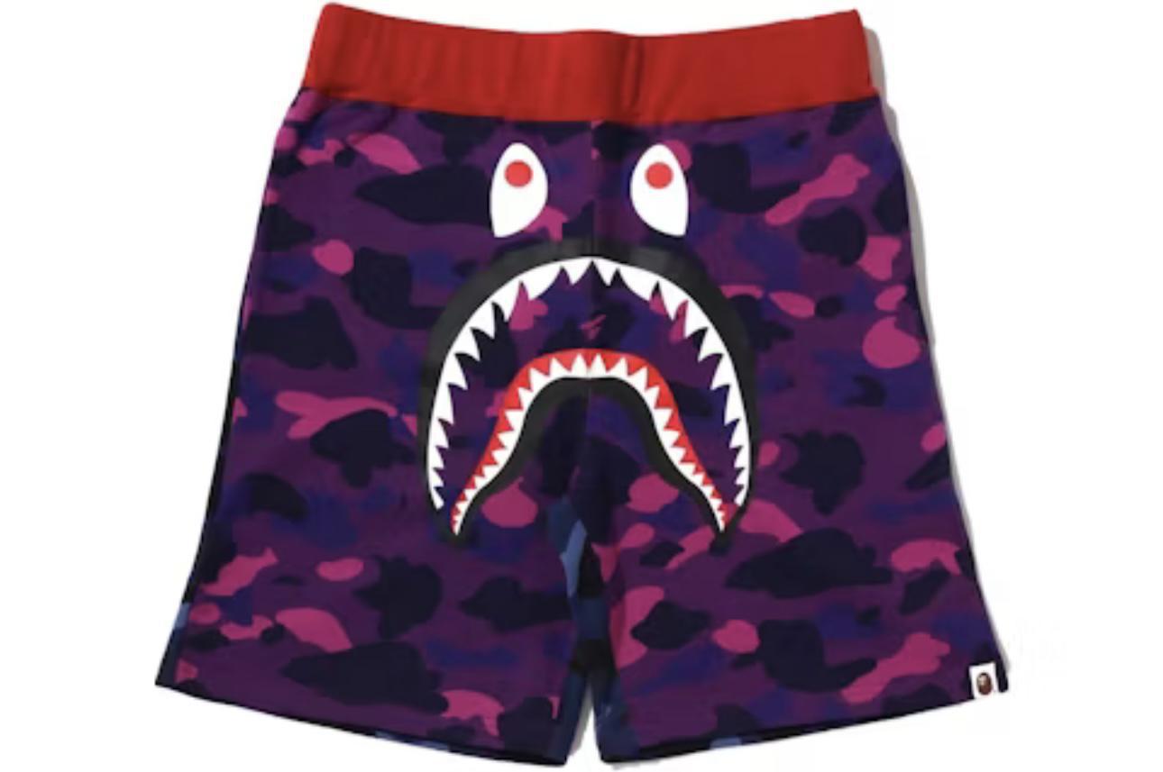 Bape Crazy Camo Shark Short Purple