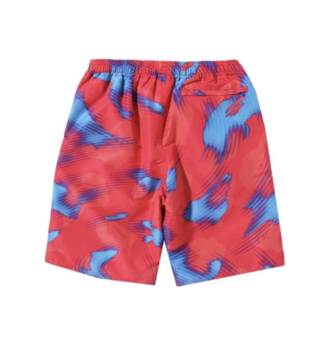 Bape Stroke Camo Beach Shorts Red