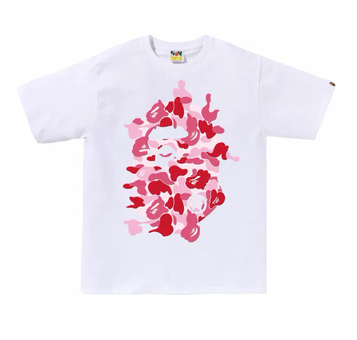 BAPE ABC Camo Rebuild Big Ape Head Tee White/Pink
