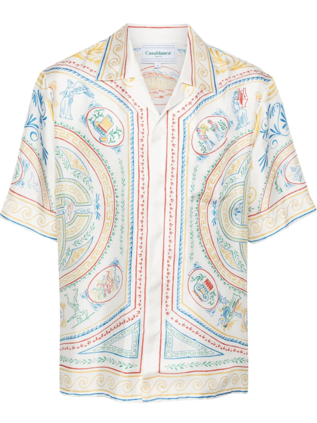 Casablanca Crayon Vase Short Sleeve Silk Shirt